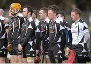14 April 2013; Members of the Sligo hurling team stand during the playing of the National Anthem. Allianz Hurling League, Division 3B, Final, Longford v Sligo, Sean McDermott Park, Carrick-on-Shannon, Co. Leitrim. Picture credit: David Maher / SPORTSFILE