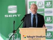 18 April 2013; Eddie Murray, FAI Stadia and Security Committee, speaking at the Match Day Management Team of the year awards. Tallaght Stadium, Tallaght, Dublin. Picture credit: Brian Lawless / SPORTSFILE