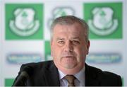 18 April 2013; Joe McGlue, FAI Chief Security Officer, speaking at the Match Day Management Team of the year awards. Tallaght Stadium, Tallaght, Dublin. Picture credit: Brian Lawless / SPORTSFILE