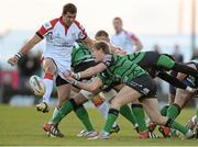 19 April 2013; Kieran Marmion, Connacht, in action against Ruan Pienaar, Ulster. Celtic League 2012/13, Round 21, Connacht v Ulster, Sportsground, Galway. Picture credit: Diarmuid Greene / SPORTSFILE