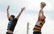 20 April 2013; Clive Ross, Lansdowne, wins possession in a line-out ahead of Sean McCarthy, Shannon. Ulster Bank League, Division 1A, Shannon v Lansdowne, Coonagh, Limerick. Picture credit: Diarmuid Greene / SPORTSFILE