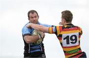 20 April 2013; Eric Maloney, Shannon, is tackled by Matt Healy, Lansdowne. Ulster Bank League, Division 1A, Shannon v Lansdowne, Coonagh, Limerick. Picture credit: Diarmuid Greene / SPORTSFILE