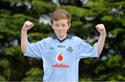 20 April 2013; Sean Bermingham, age 12, from Clondalkin, Dublin, at the opening of the new pitch at Round Towers Gaa Club. Opening of the new pitch at Round Tower GAA Club, Dublin v Galway, Round Tower GAA Club, Monastery Road, Clondalkin, Dublin. Picture credit: Barry Cregg / SPORTSFILE