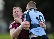 20 April 2013; Gary Sice, Galway, in action against Jason Whelan, Dublin. Opening of the new pitch at Round Tower GAA Club, Dublin v Galway, Round Tower GAA Club, Monastery Road, Clondalkin, Dublin. Picture credit: Barry Cregg / SPORTSFILE