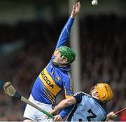 21 April 2013; Lar Corbett, Tipperary, in action against Paul Schutte, Dublin. Allianz Hurling League, Division 1, Semi-Final, Tipperary v Dublin, Semple Stadium, Thurles, Co. Tipperary. Picture credit: Brian Lawless / SPORTSFILE