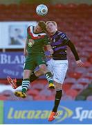 22 April 2013; Daryl Kavanagh, Cork City, in action against Derek Foran, Shamrock Rovers. Setanta Sports Cup Semi-Final 2nd Leg, Cork City v Shamrock Rovers, Turner's Cross, Cork. Picture credit: Diarmuid Greene / SPORTSFILE