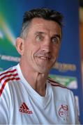 23 April 2013; Munster head coach Rob Penney speaking during a media conference ahead of their side's Heineken Cup Semi-Final game against ASM Clermont Auvergne on Saturday. Munster Rugby Media Conference, Musgrave Park, Cork. Picture credit: Diarmuid Greene / SPORTSFILE