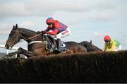 23 April 2013; Sprinter Sacre, with Barry Geraghty up, jumps the last, on the way to winning the Boylesports.com Champion Steeplechase from second place Sizing Europe, with Andrew Lynch up. Punchestown Racecourse, Punchestown, Co. Kildare. Picture credit: Stephen McCarthy / SPORTSFILE
