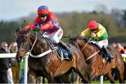 23 April 2013; Sprinter Sacre, with Barry Geraghty up, on the way to winning the Boylesports.com Champion Steeplechase, from second place Sizing Europe, with Andrew Lynch up. Punchestown Racecourse, Punchestown, Co. Kildare. Picture credit: Barry Cregg / SPORTSFILE
