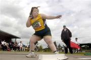 23 June 2003; Lisa McNabb, Ireland, in action during the division 10 Shotput Preliminary Round at the 2003 Special olympic world games, Morton Stadium, Dublin, Ireland. Athletics. Picture credit; David Maher / SPORTSFILE *EDI*
