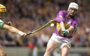 8 June 2003; Paul Codd, Wexford, in action against Offaly's Ger Oakley. Guinness Leinster Senior Hurling Championship, Offaly v Wexford, Nowlan Park, Kilkenny. Picture credit; Damien Eagers / SPORTSFILE *EDI*