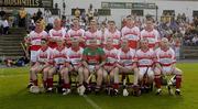 14 June 2003; The Derry team before the Guinness Ulster Senior Hurling Championship Final between Antrim and Derry at Casement Park in Belfast. Photo by Damien Eagers/Sportsfile