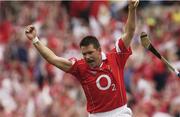 29 June 2003; Alan Brown of Cork celebrates after scoring his side's second goal during the Guinness Munster Senior Hurling Championship Final match between Cork and Waterford at Semple Stadium in Thurles, Tipperary. Photo by David Maher/Sportsfile