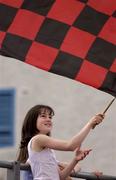 8 June 2003; A young Down supporter cheers on her side during the Bank of Ireland Ulster Senior Football Championship Quarter-Final match between Down and Monaghan at Casement Park in Belfast. Photo by Brendan Moran/Sportsfile