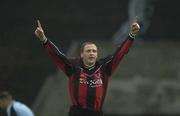 30 June 2003; Glen Crowe of Bohemians celebrates after scoring his side's first goal during the Eircom League Premier Division match between Bohemians and Cork City at Dalymount Park in Dublin. Photo by David Maher/Sportsfile