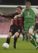 30 June 2003; Bobby Ryan of Bohemians in action against Conor O'Grady of Cork City during the Eircom League Premier Division match between Bohemians and Cork City at Dalymount Park in Dublin. Photo by David Maher/Sportsfile
