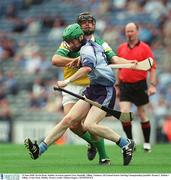 15 June 2003; Kevin Ryan of Dublin in action against Gary Hanniffy of Offaly during the Guinness All Ireland Hurling Championship Qualifier Round 1 match between Dublin and Offaly at Croke Park in Dublin. Photo by Damien Eagers/Sportsfile