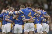 25 May 2003; The Longford team huddle ahead of the Bank of Ireland Leinster Senior Football Championship Quarter-Final match between Longford and Kildare at Cusack Park in Mullingar, Westmeath. Photo by David Maher/Sportsfile