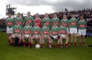 8 June 2003; The Mayo team ahead of the Bank of Ireland Connacht Senior Football Championship Semi-Final match between Sligo and Mayo at Markievicz Park in Sligo. Photo by David Maher/Sportsfile