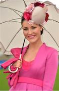 25 April 2013; Edel Flemming, from Gorey, Co. Wexford, enjoys a day at the races. Punchestown Racecourse, Punchestown, Co. Kildare. Picture credit: Barry Cregg / SPORTSFILE