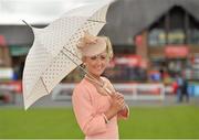 25 April 2013; Sonia Rynhart, from Gorey, Co. Wexford, enjoys a day at the races. Punchestown Racecourse, Punchestown, Co. Kildare. Picture credit: Barry Cregg / SPORTSFILE