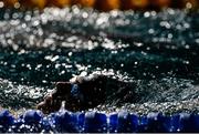 26 April 2013; A swimmer warms up ahead of the morning session. 2013 Irish Long Course Swimming Championships, National Aquatic Centre, Abbotstown, Dublin. Picture credit: Brian Lawless / SPORTSFILE