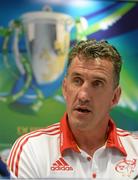 26 April 2013; Munster head coach head coach Rob Penney during a press conference ahead of their Heineken Cup semi-final against ASM Clermont Auvergne on Saturday. Munster Rugby Press Conference, Stade de la Mosson, Montpellier, France. Picture credit: Diarmuid Greene / SPORTSFILE