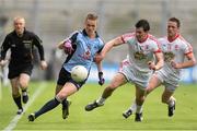 28 April 2013; Paul Mannion, Dublin, in action against PJ Quinn and Martin Penrose, Tyrone. Allianz Football League Division 1 Final, Dublin v Tyrone, Croke Park, Dublin. Picture credit: Oliver McVeigh / SPORTSFILE