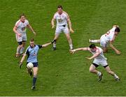 28 April 2013; Paul Mannion, Dublin, in action against Tyrone players, from left, Dermot Carlin, Conor Gormley, Conor Clarke and PJ Quinn. Allianz Football League Division 1 Final, Dublin v Tyrone, Croke Park, Dublin. Picture credit: Stephen McCarthy / SPORTSFILE