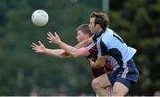 20 April 2013; Bryan Cullen, Dublin, and Gareth Bradshaw, Galway, contest a loose ball. Opening of the new pitch at Round Tower GAA Club, Dublin v Galway, Round Tower GAA club, Monastery Road, Clondalkin, Dublin. Picture credit: Barry Cregg / SPORTSFILE