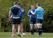 29 April 2013; Leinster players Fergus McFadden, Ian Madigan, Brian O'Driscoll and Sean O'Brien in action during squad training ahead of their side's Celtic League 2012/2013 Round 22 match against Ospreys on Friday May 3rd. Leinster Rugby Squad Training and Media Briefing, Rosemount, UCD, Belfield, Dublin. Picture credit: Brendan Moran / SPORTSFILE