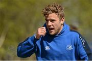 29 April 2013; Leinster's Ian Madigan arrives for squad training ahead of their side's Celtic League 2012/2013 Round 22 match against Ospreys on Friday May 3rd. Leinster Rugby Squad Training and Media Briefing, Rosemount, UCD, Belfield, Dublin. Picture credit: Brendan Moran / SPORTSFILE