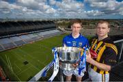 30 April 2013; Kilkenny’s JJ Delaney, right, and Tipperary’s Brendan Maher enjoying the Allianz Cumann na mBunscol finals from a height in Croke Park. Kilkenny and Tipperary face each other in the Allianz Hurling League Division 1 final in Nowlan Park, Kilkenny, on Sunday. Croke Park, Dublin. Picture credit: Brendan Moran / SPORTSFILE