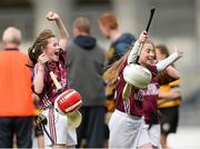 30 April 2013; Aoife Landers, left, and Hollie Byrne, Scoil Maelruain, Tallaght, Co. Dublin, celebrate after winning the Corn Olly Quinlan at the Allianz Cumann na mBunscol Finals. Croke Park, Dublin. Photo by Sportsfile