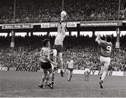 21 August 1977; Sean Doherty, Dublin, supported by team-mate Kevin Moran in action against Jack O'Shea, Kerry. GAA Football All-Ireland Senior Championship Semi-Final, Dublin v Kerry, Croke Park, Dublin. Picture credit: Connolly Collection / SPORTSFILE