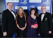 4 May 2013; Ciaran Daly, left, Sharon Grogan and Kate and Karl Burke in attendance at the annual Leinster Rugby Awards Ball which took place in the Mansion House, Saturday evening where Ian Madigan was awarded the Bank of Ireland Leinster Rugby Players' Player of the Year. Barry Murphy was the Master of Ceremonies on a successful sold out night which saluted an outstanding year for the game of rugby in Leinster, with music by The Bentley Boys and The Keynotes. For more information log on to www.leinsterrugby.ie. Leinster Rugby Awards Ball 2013, The Mansion House, Dublin. Picture credit: Brendan Moran / SPORTSFILE