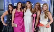 4 May 2013; Alison Foley, left, Lisa Farrell, 2nd left, Elma Beirne, centre, Roseanne Phelan and Carrie Atkinson in attendance at the annual Leinster Rugby Awards Ball which took place in the Mansion House, Saturday evening where Ian Madigan was awarded the Bank of Ireland Leinster Rugby Players' Player of the Year. Barry Murphy was the Master of Ceremonies on a successful sold out night which saluted an outstanding year for the game of rugby in Leinster, with music by The Bentley Boys and The Keynotes. For more information log on to www.leinsterrugby.ie. Leinster Rugby Awards Ball 2013, The Mansion House, Dublin. Picture credit: Brendan Moran / SPORTSFILE