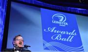 4 May 2013; Leinster Branch President Ben Gormley speaking at the annual Leinster Rugby Awards Ball which took place in the Mansion House, Saturday evening where Ian Madigan was awarded the Bank of Ireland Leinster Rugby Players' Player of the Year. Barry Murphy was the Master of Ceremonies on a successful sold out night which saluted an outstanding year for the game of rugby in Leinster, with music by The Bentley Boys and The Keynotes. For more information log on to www.leinsterrugby.ie. Leinster Rugby Awards Ball 2013, The Mansion House, Dublin. Picture credit: Brendan Moran / SPORTSFILE