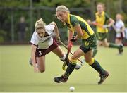 5 May 2013; Kate McKenna, Railway Union, in action against Nicci Daly, Loreto Hockey Club. Electric Ireland Irish Hockey League Women's Final, Loreto Hockey Club v Railway Union, Three Rock Rovers Hockey Club, Grange Road, Rathfarnham, Dublin. Picture credit: Pat Murphy / SPORTSFILE