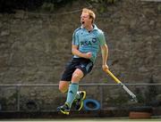 5 May 2013; Gary Watkins, Monkstown, celebrates after scoring his side's first goal. Irish Hockey League Men's Final, Monkstown v Banbridge, Three Rock Rovers Hockey Club, Grange Road, Rathfarnham, Dublin. Picture credit: Pat Murphy / SPORTSFILE