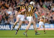 5 May 2013; Michael Fennelly, Kilkenny, celebrates after scoring his side's first goal with team-mate Aidan Fogarty, left. Allianz Hurling League Division 1 Final, Kilkenny v Tipperary, Nowlan Park, Kilkenny. Picture credit: Stephen McCarthy / SPORTSFILE