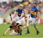 5 May 2013; Aidan Fogarty, Kilkenny, in action against Shane McGrath and Conor O'Brien, right, Tipperary. Allianz Hurling League Division 1 Final, Kilkenny v Tipperary, Nowlan Park, Kilkenny. Picture credit: Stephen McCarthy / SPORTSFILE