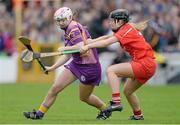 5 May 2013; Susie McGovern, Wexford, in action against Maria Walsh, Cork. Irish Daily Star National Camogie League Div 1 Final, Cork v Wexford, Nowlan Park, Kilkenny. Picture credit: Brendan Moran / SPORTSFILE