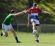 5 May 2013; Alan Raftery, New York, in action against Wayne McKeon, Leitrim. Connacht GAA Football Senior Championship Quarter-Final, New York v Leitrim, Gaelic Park, Corlear Avenue, Riverdale, N.Y. 10463, USA. Picture credit: Ray McManus / SPORTSFILE