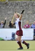 5 May 2013; Nikki Symmons, Loreto Hockey Club, celebrates after scoring a goal for her side. Electric Ireland Irish Hockey League Women's Final, Loreto Hockey Club v Railway Union, Three Rock Rovers Hockey Club, Grange Road, Rathfarnham, Dublin. Picture credit: Pat Murphy / SPORTSFILE