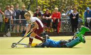 5 May 2013; Nikki Keegan, Loreto Hockey Club, in action against Grace O'Flanagan, Railway Union. Electric Ireland Irish Hockey League Women's Final, Loreto Hockey Club v Railway Union, Three Rock Rovers Hockey Club, Grange Road, Rathfarnham, Dublin. Picture credit: Pat Murphy / SPORTSFILE