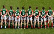 14 April 2013; Mayo players stand for their team photograph ahead of the game. Allianz Football League, Division 1, Semi-Final, Dublin v Mayo, Croke Park, Dublin. Picture credit: Stephen McCarthy / SPORTSFILE