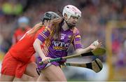 5 May 2013; Susie McGovern, Wexford, in action against Maria Walsh, Cork. Irish Daily Star National Camogie League Div 1 Final, Cork v Wexford, Nowlan Park, Kilkenny. Picture credit: Brendan Moran / SPORTSFILE
