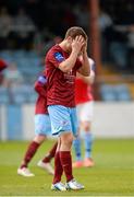 6 May 2013; Declan O'Brien, Drogheda United, reacts after missing a penalty. Airtricity League Premier Division, Drogheda United v St. Patrick’s Athletic, Hunky Dorys Park, Drogheda, Co. Louth. Photo by Sportsfile