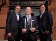 7 May 2013; Dublin Football All-Star Paul Flynn, right, and 2011 Footballer of the Year, Alan Brogan, left, together with Louis Copeland at Louis Copeland's flagship Capel Street store for the announcement of an exclusive deal that wil see Louis Copeland & Sons become the official menswear partner of the Dublin senior Football team. Louis Copeland & Sons, Capel Street, Dublin. Photo by Sportsfile